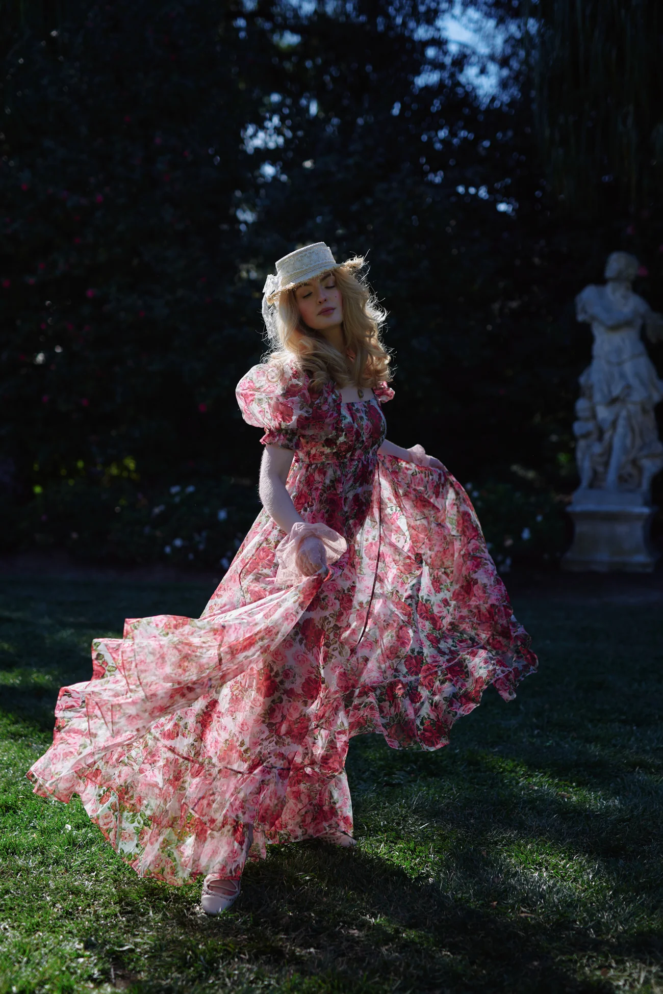 Roses Are Red Sheer Delight Ruffle Gown