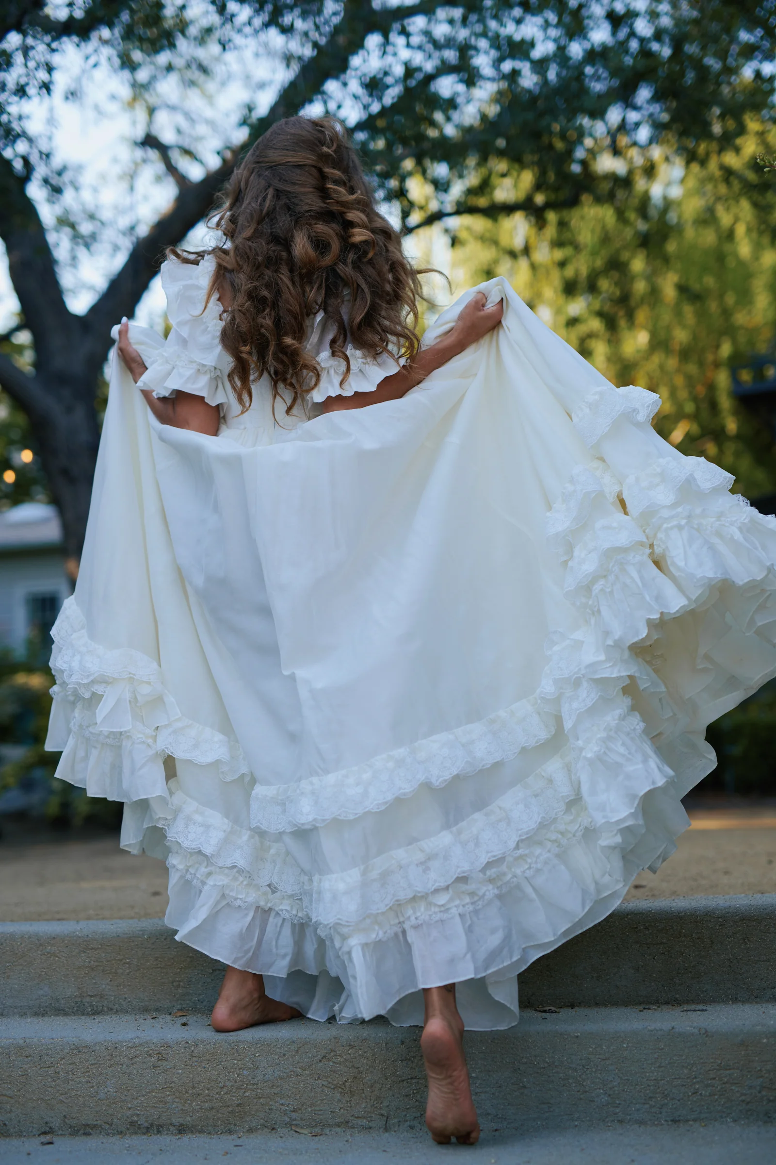 The Ivory Silk Organdy Antoinette Gown - Image 2
